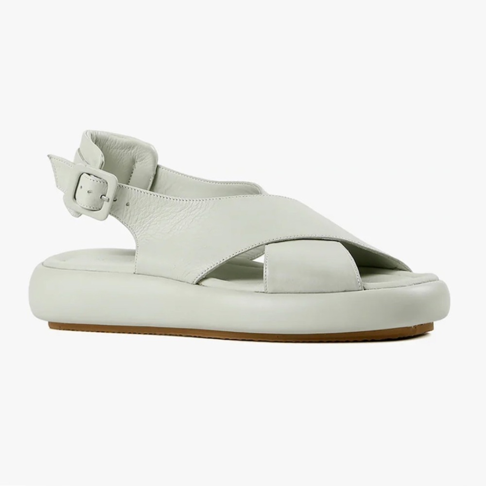 All Black Brand Taupe  Sandals with Cushioned Sole and Crisscross Straps